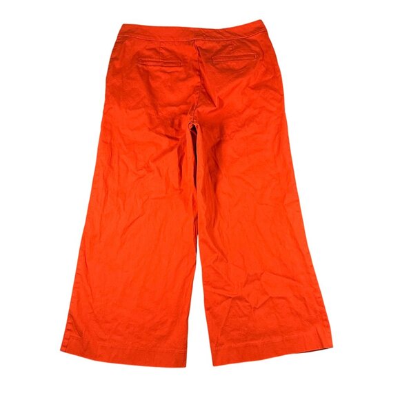 Ann Taylor Factory Womens 10 Orange Wide Leg Crop Casual Dress Pants Flat Front - Picture 8 of 11
